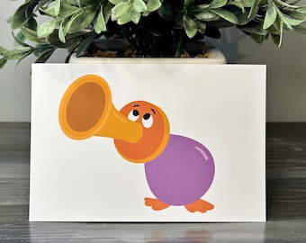Horn Duck art print / Alice in Wonderland theme home decor / home decor/ Alice in Wonderland creatures