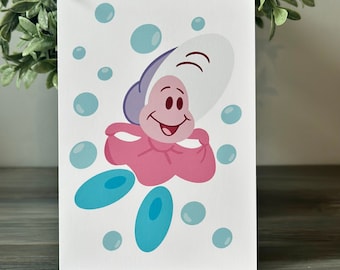 Young Oyster Baby Art Print / Alice In Wonderland Decor