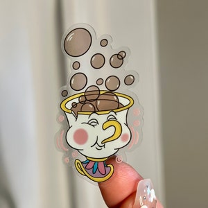 Chip blowing bubbles sticker / Beauty and the Beast sticker / Disney parks stickers/ laptop, journal, notebook, hydro flask, phone sticker