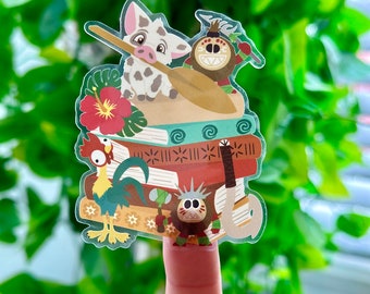 Moana sticker/ Pua and Hei hei /Disney theme laptop stickers/ phone, water bottle decal /book lover sticker
