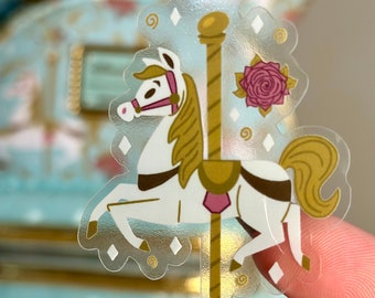 Carousel Horse Sticker / Disney parks sticker / cell phone sticker / laptop, notebook, journal decal