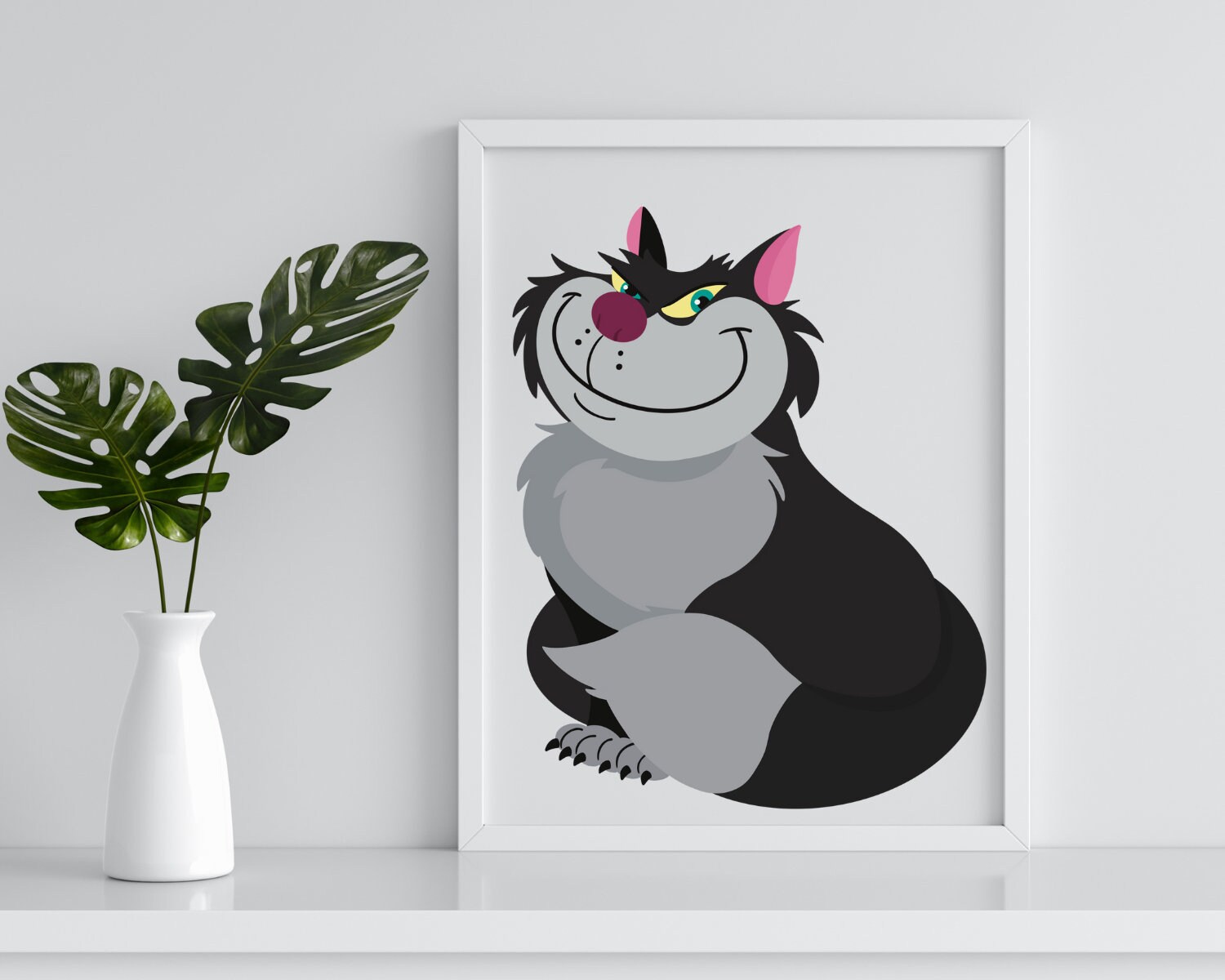Lucifer Cat Art Print / Cinderella Art Print - Etsy