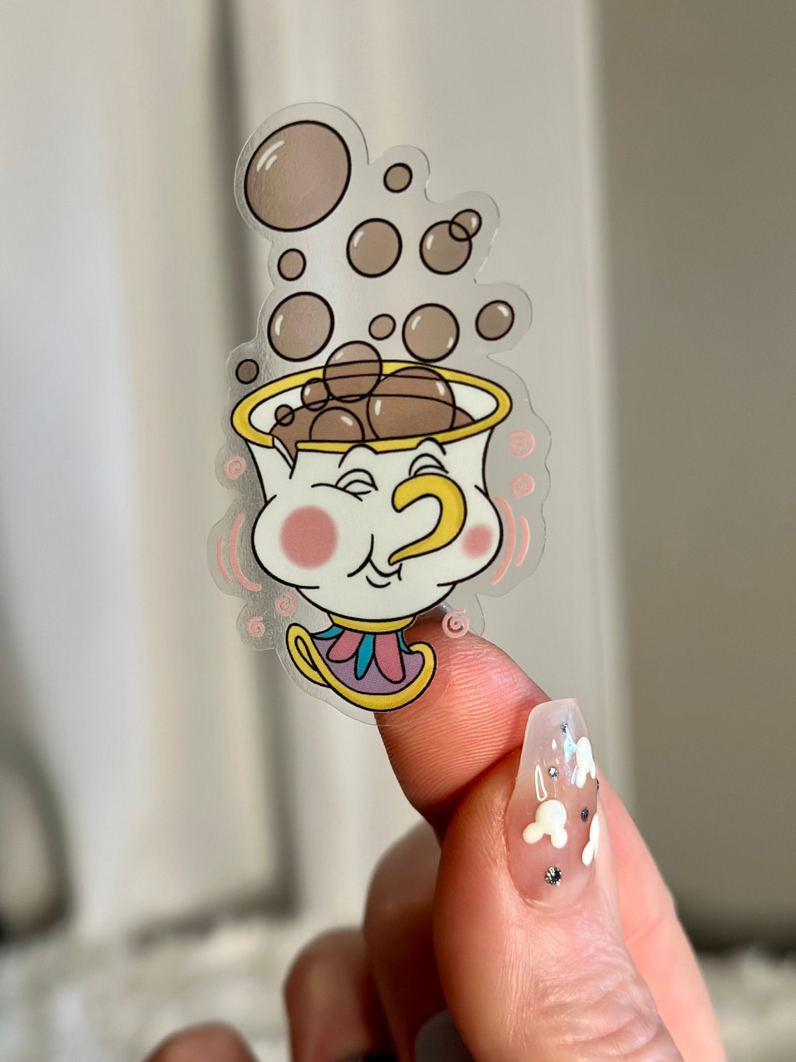 Chip Blowing Bubbles Sticker / Beauty and the Beast Sticker / Etsy