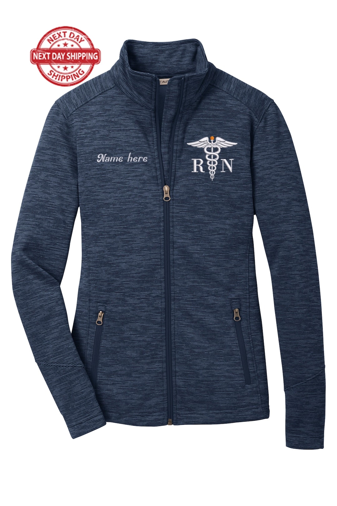 Personalized Embroidery Fleece Jacket for Female RN. Female Nurse