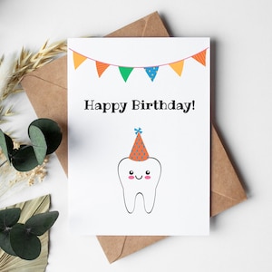 Dental Birthday Card, Printable Card For Dental Office Patient, Card For Dentist, Dental Hygienist, Or Dental Assistant.