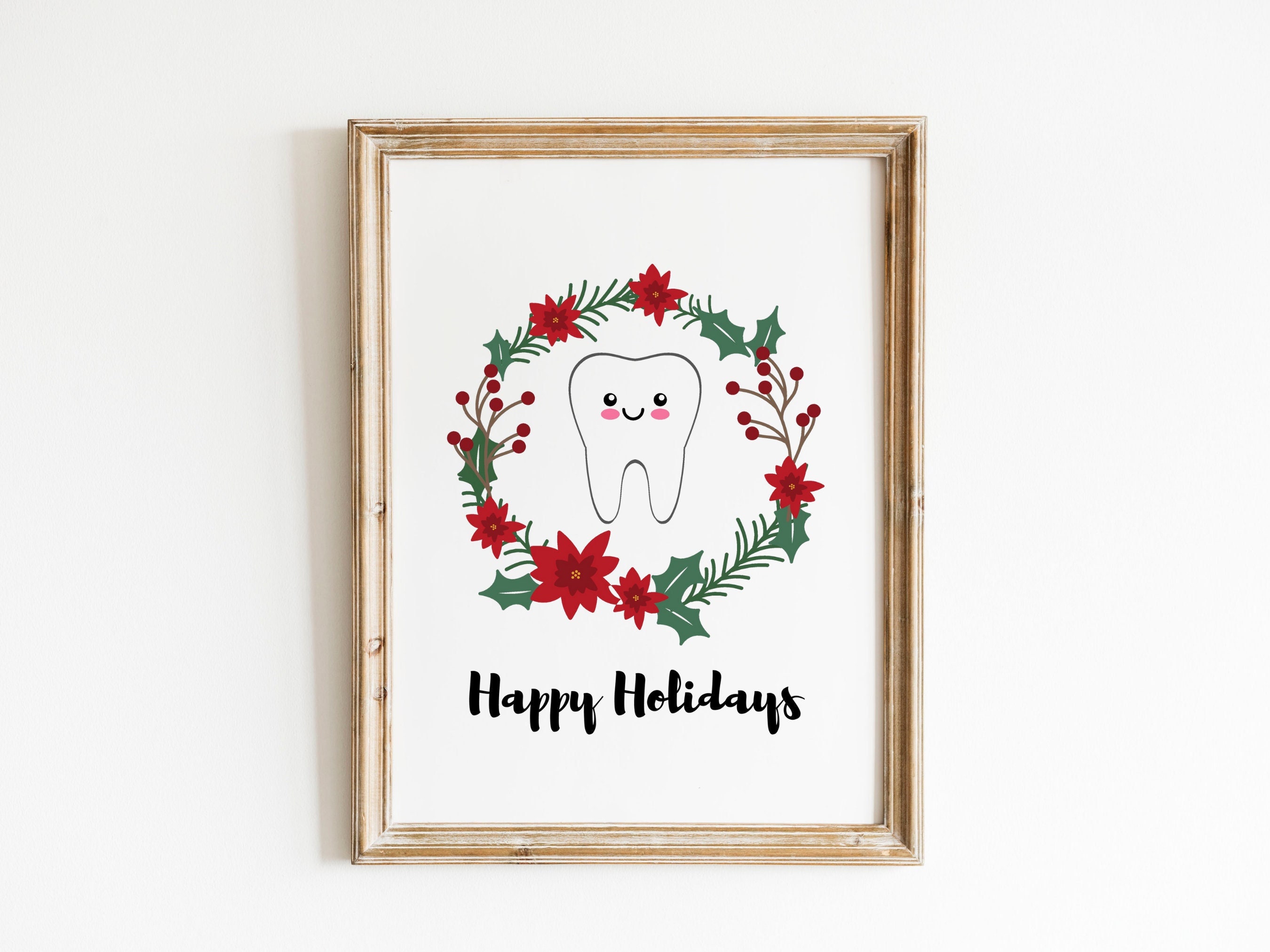 Happy Holidays Print Printable Christmas Decor for Dental - Etsy