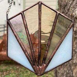 Modern Art Deco Stained Glass Suncatcher