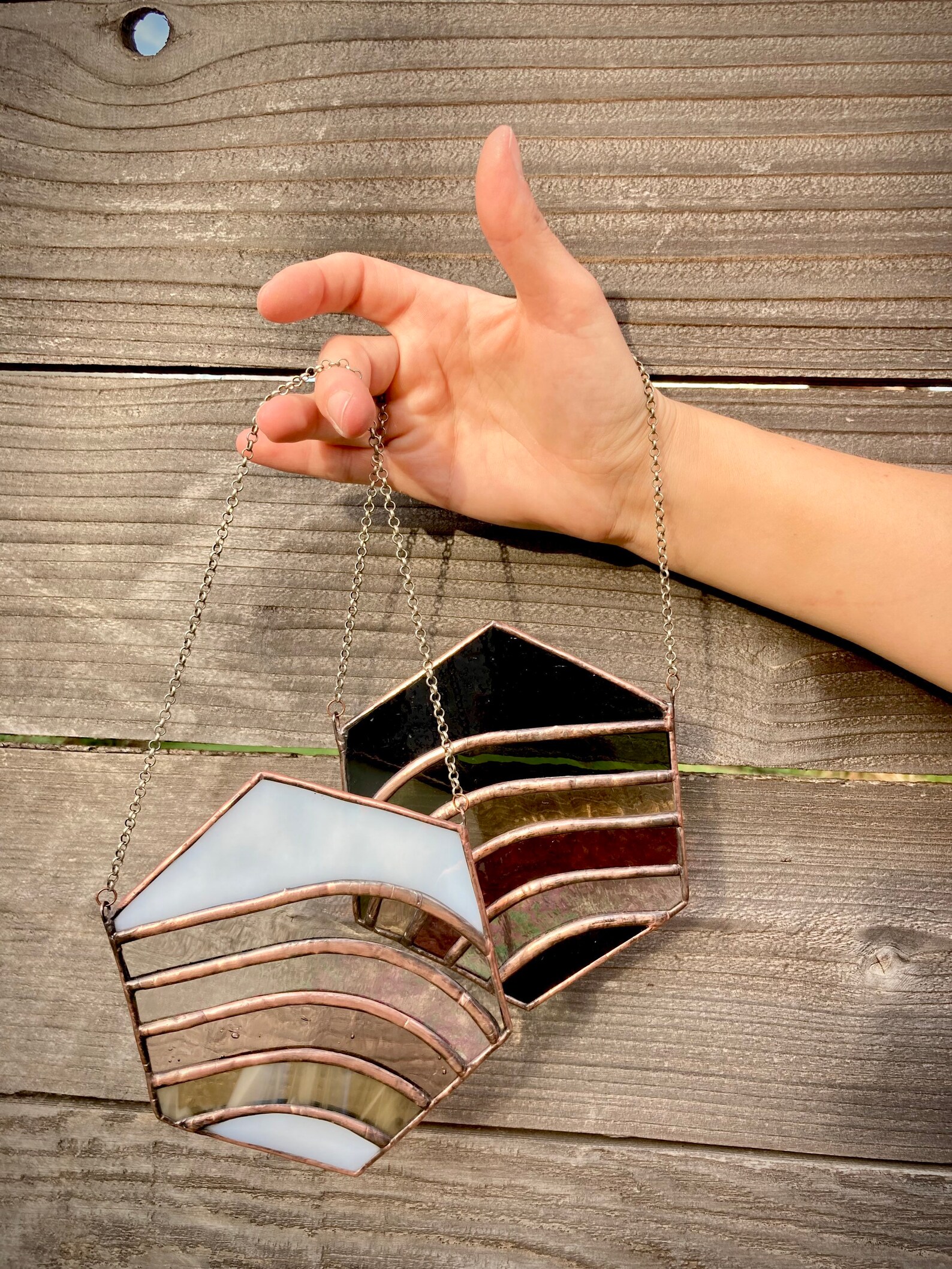 Modern Stained Glass Suncatcher Etsy