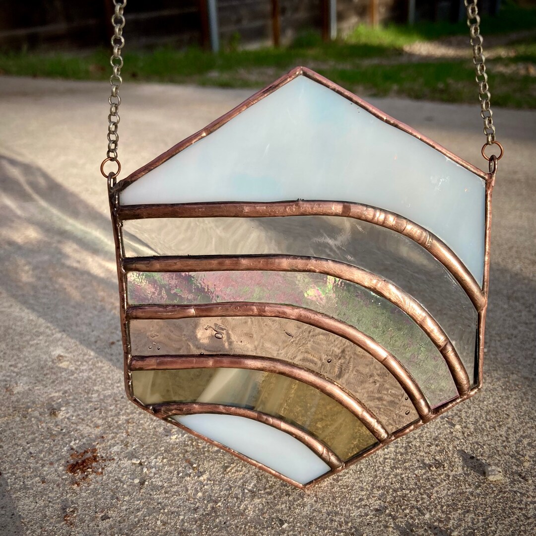 Modern Stained Glass Suncatcher Etsy