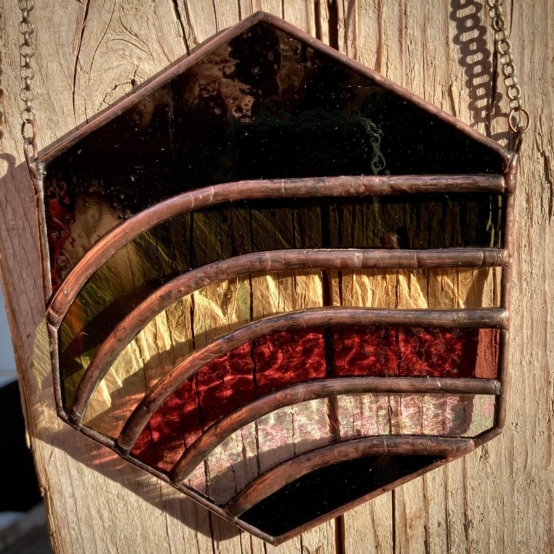 Modern Stained Glass Suncatcher Etsy