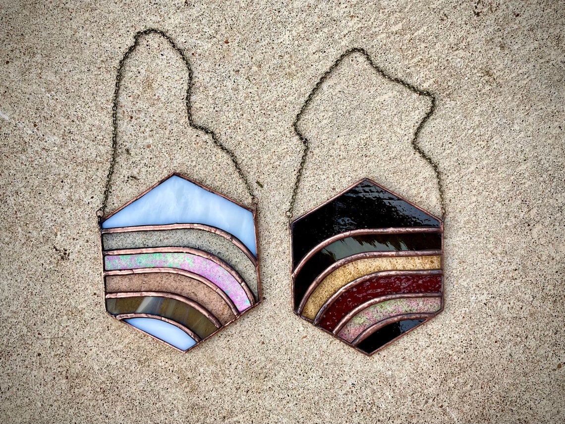 Modern Stained Glass Suncatcher Etsy