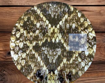 3.5" Blasted Crystal Rattlesnake skin Turkey Pot Call Friction Surface – Pre-Blasted Playing Spot