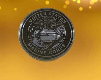 Engraved Marine Corps Coin: Custom Military Gift, 40mm Keepsake