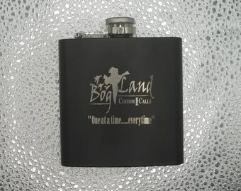 Engraved Black Stainless Steel Flask, Personalized Groomsmen Gift, EDC