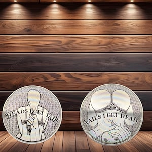 CUSTOM Coin / Custom Engraving Coin / Pendant   / Heads I get tails / EDC / gifts for him / groomsman gift / Challenge coin heads tails coin