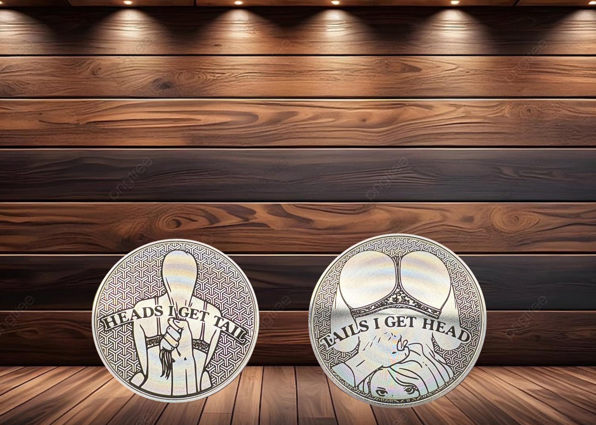 CUSTOM Coin / Custom Engraving Coin / Pendant   / Heads I get tails / EDC / gifts for him / groomsman gift / Challenge coin heads tails coin