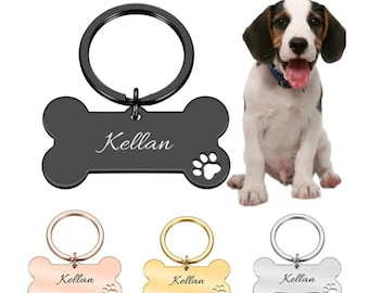 Dog Tag, Dog ID Tag, Dog Name Tag, Custom Dog Tag, Engraved Dog Tag, Dog Tag Personalized, Black Dog Tag Personalized for Dogs, Bone Dog Tag