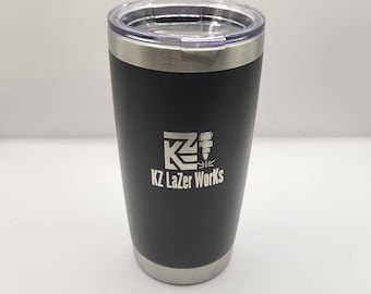 Personalized Insulated Tumbler, Laser Engraved Cup, 20oz with Straw