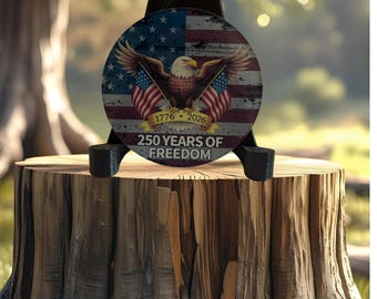 250 Years of Freedom Glass 3in  soundboard |  Friction Turkey Call | pot call Custom Turkey Hunting Call | Custom Printed