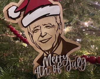 Funny President Joe Biden Christmas Ornament, Sleepy Joe Christmas Tree Ornament, Gag Gifts