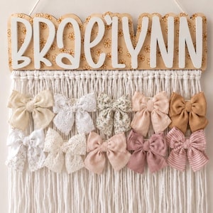 Hair Bow Organizer, Hair Clip Holder for Wall, Patterned Bow Hanger for Girls