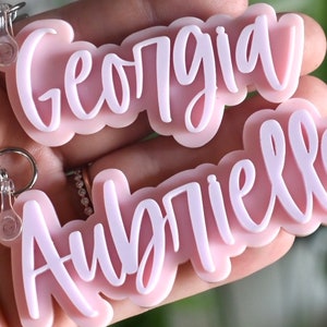 3D Name Keychain, Personalized Diaper Bag Tags, Bag Charms and Customizable Book Bag Name Key chains