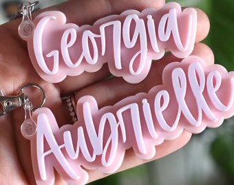 Acrylic Name Keychain- Personalized Bag Tag & Diaper Bag Charms