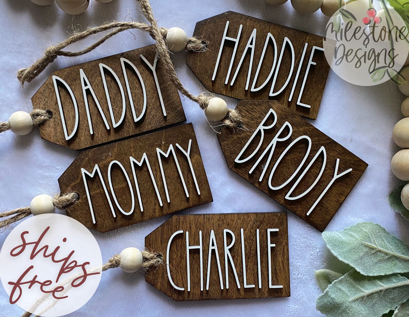 Wooden Stocking Name Tags Christmas Stocking Name Tags Etsy