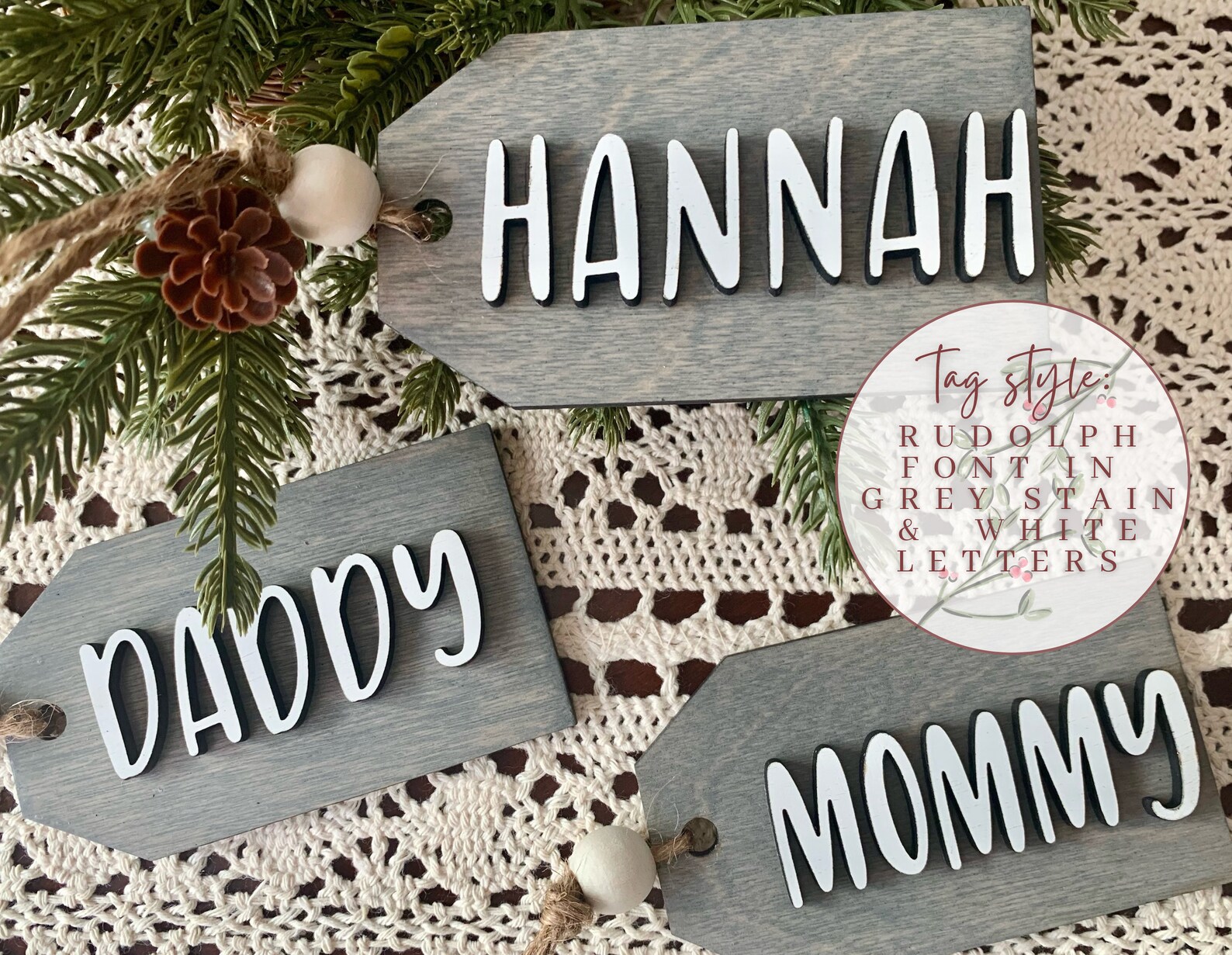 Wooden Stocking Name Tags Christmas Stocking Name Tags Etsy