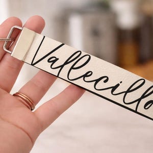 Faux Leather Key Fob Wristlet Faux Leather Personalized Wrist Strap Keychain Key Ring Holder image 3