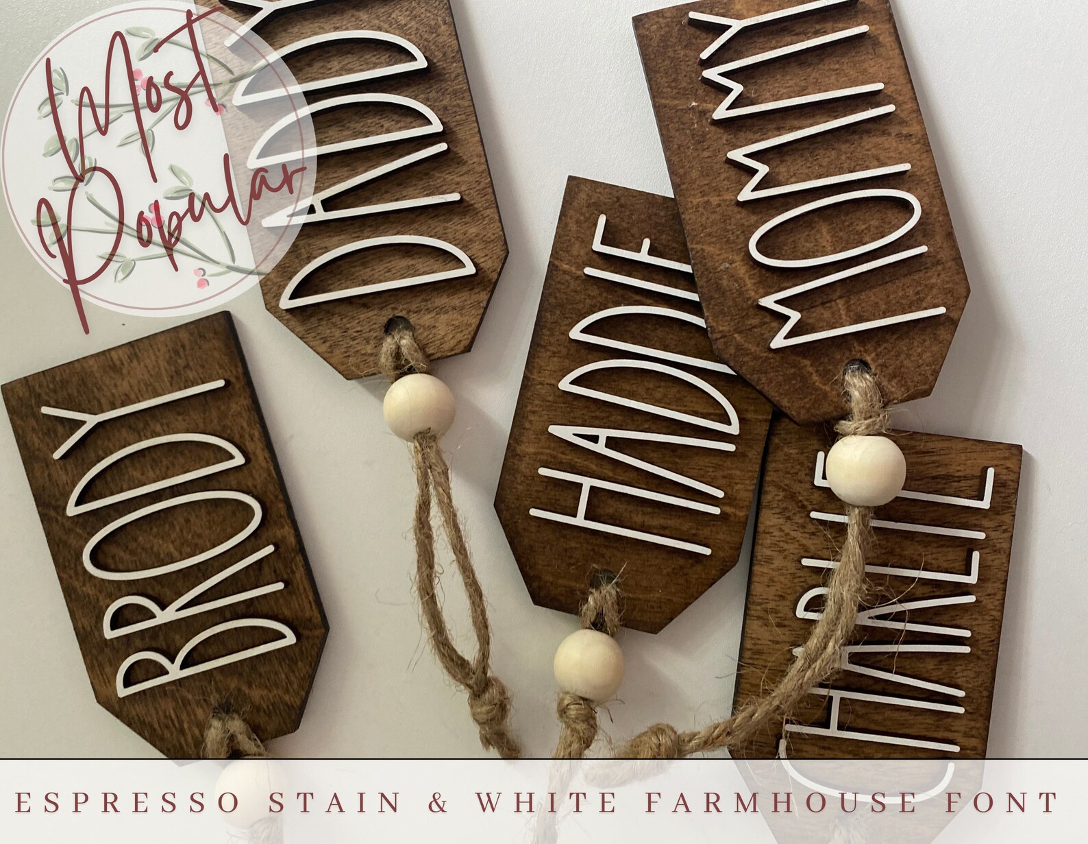 Wooden Stocking Name Tags Christmas Stocking Name Tags Etsy