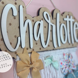 Hair Bow Organizer Hair Bow Holder for Wall Patterned Bow Hanger for Girls