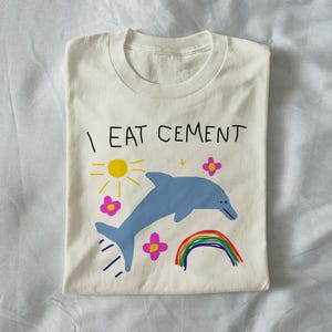 Como cemento - camiseta unisex, camiseta divertida de animales, camiseta de meme, camiseta con dibujo divertido, ganso tonto, camiseta de broma, camiseta gráfica divertida