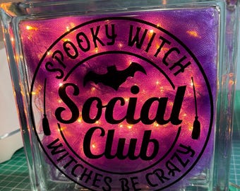 Halloween Lighted Glass Block