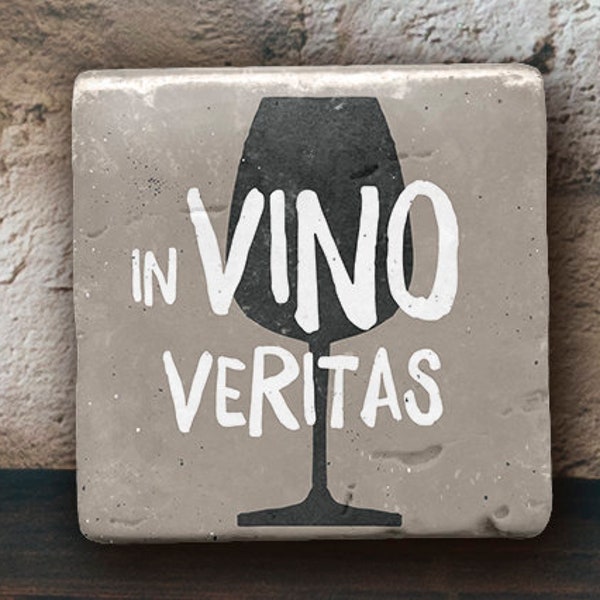 Untersetzer aus Marmor - In vino veritas