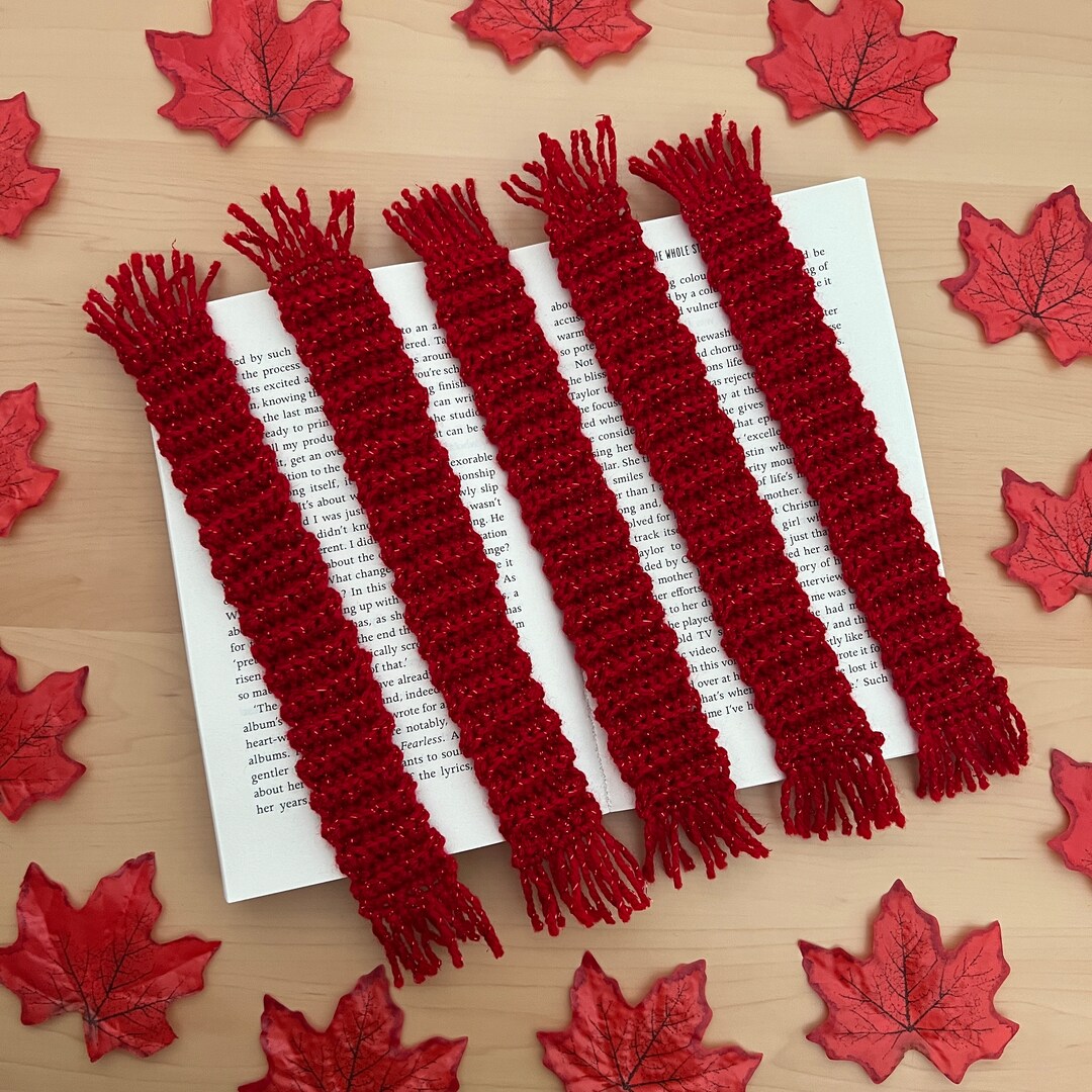 Taylor Swift Repeat Pattern Taylor Swift All Too Well Inspired Red Scarf Crochet Bookmark - Glitter ...