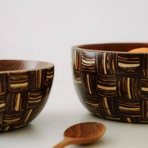 Minimalist Handmade Coconut Coated Wooden Bowl image 5