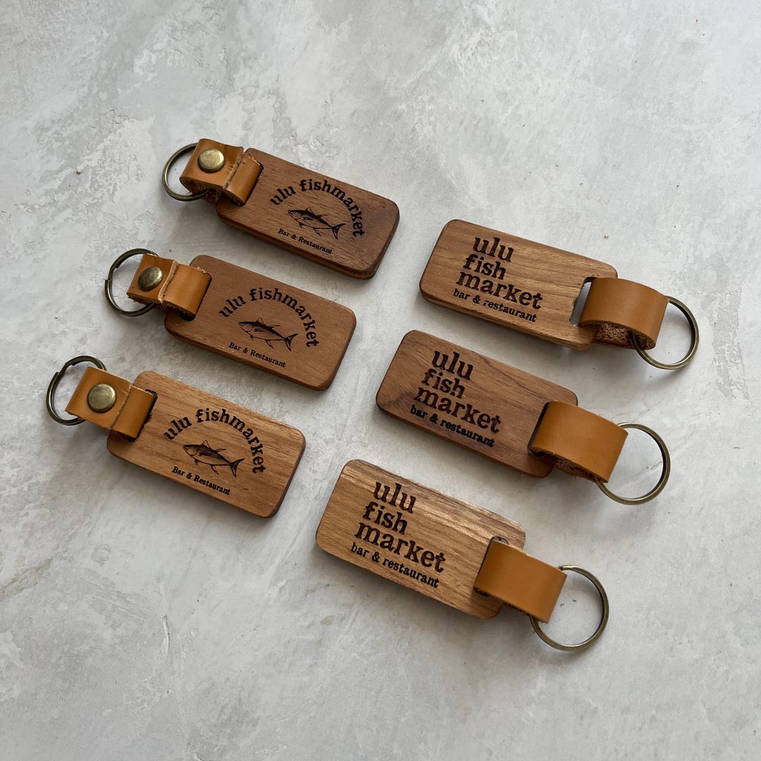 Personalized Teak Wood Keychain: Handmade Wooden Key Chain Leather - Etsy