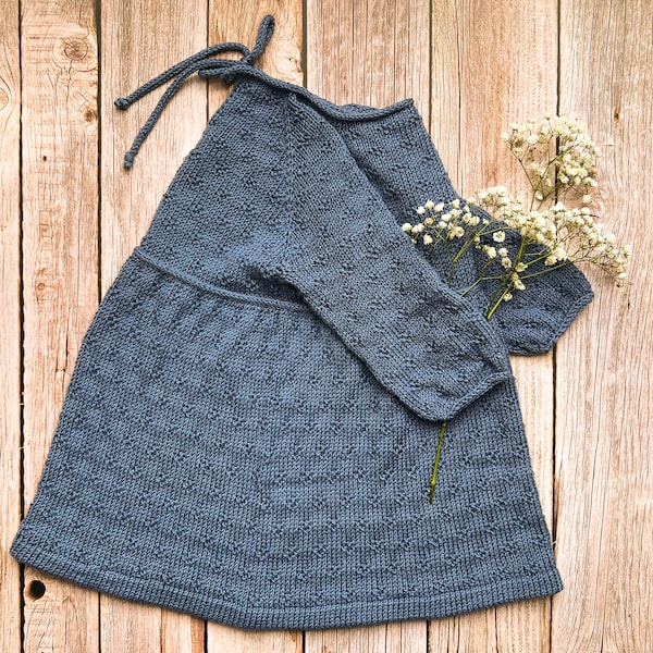 Instructions de tricot en "allemand" pour une robe tricotée tailles 0-6 ans Téléchargement PDF