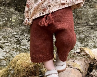 Knitting pattern for children's culottes, children's trousers, knitted trousers, seamless culottes, German, sizes 0 - 7 years