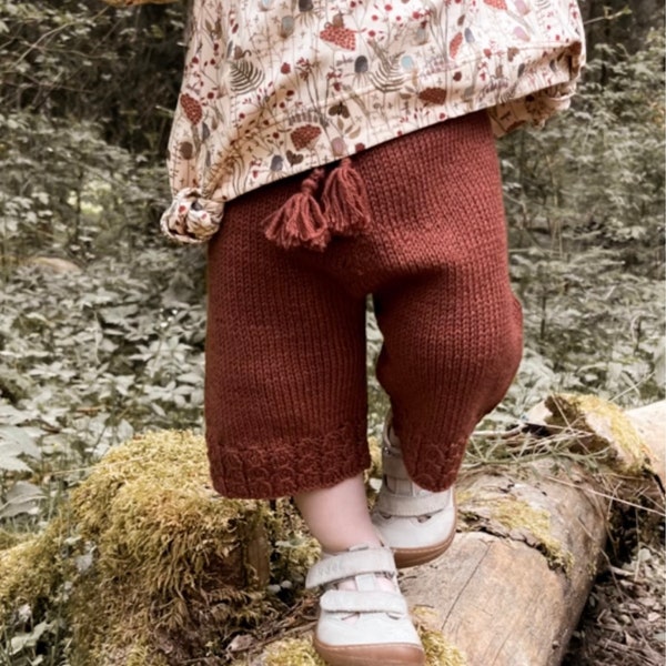 Knitting pattern for children's culottes, children's trousers, knitted trousers, seamless culottes, German, sizes 0 - 7 years