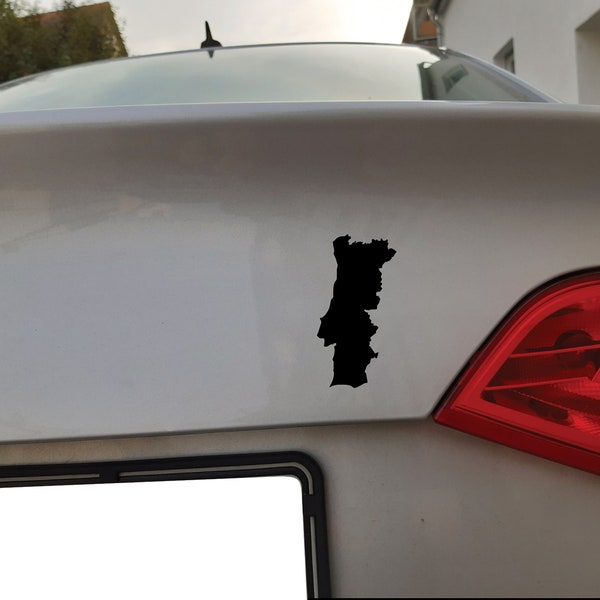 Portugal Landkarte als Aufkleber Sticker ohne Hintergrund (Frei stehend)  in verschiedene Farben