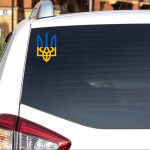 Ukraine Flagge Symbole als Aufkleber Sticker ohne Hintergrund frei stehend in verschiedene Farben