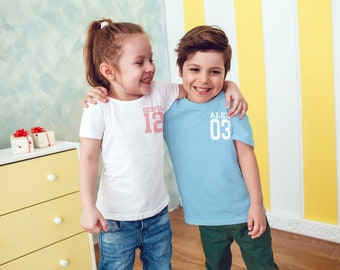Kinder T-Shirt personalisiert | Geschenk | Geburtstag | Wunschname | Wunschzahl | T-Shirt für Mädchen | T-Shirt für Junge