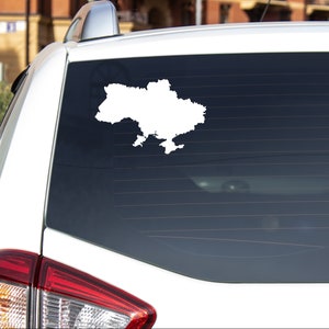 Ukraine Landkarte als Aufkleber Sticker ohne Hintergrund frei stehend in Schwarz, Blau, Rot oder Weiß