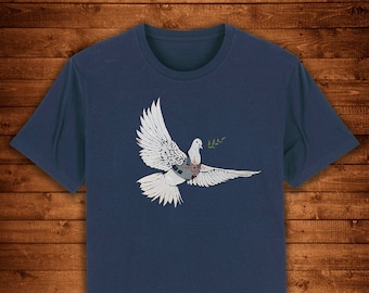 Banksy Peace Dove With Bulletproof West Street Art / T-shirt Unique Design Street Wear Art Urban Graphic Tees Top