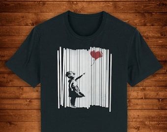 Banksy Girl with Balloon Shredded Street Art / T-shirt Unique Design Street Wear Art Urban Graphic Tees Top