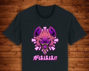 GAHAHA Hyena Vaporwave Japan Art Kanji / T-shirt Unique Design Street Wear Art Urban Graphic Tees Top