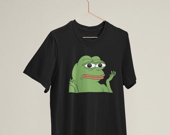 Pepe Frog Shoulder Shrug / Heavyweight cotton unisex t-shirt with print tee top