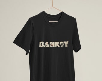 Banksy Most Iconic Art Graffiti / Heavyweight Cotton Unisex T-Shirt mit Aufdruck-T-Shirt